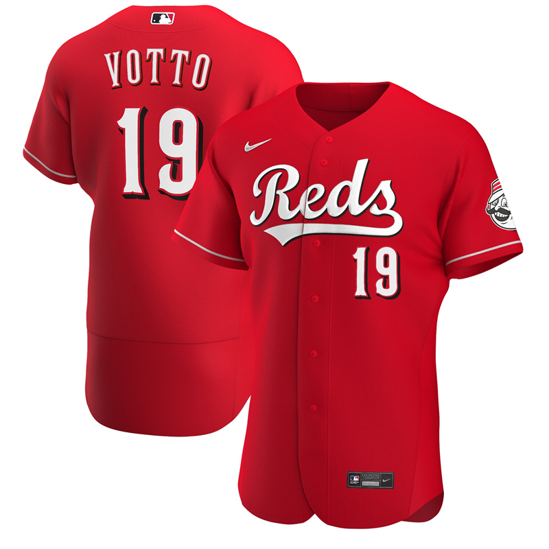 2020 MLB Men Cincinnati Reds #19 Joey Votto Nike Scarlet Alternate 2020 Authentic Player Jersey 1